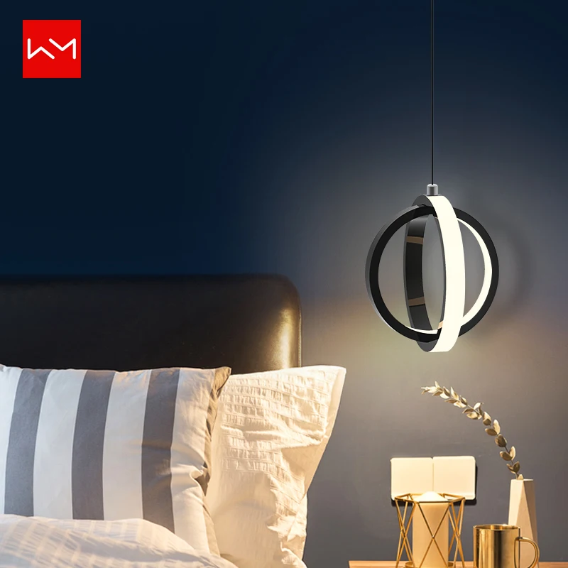 

WANMING Modern LED Pendant Lights Creative Ring Pendant Lamp Lustre Lamparas De Techo Colgante Luminaire for Bedroom Living Room