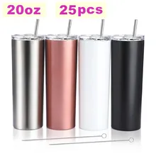 

20oz Sublimation Blank Skinny Tumbler Stainless Steel Insulated Water Bottle Double Wall Vacuum Travel Cup