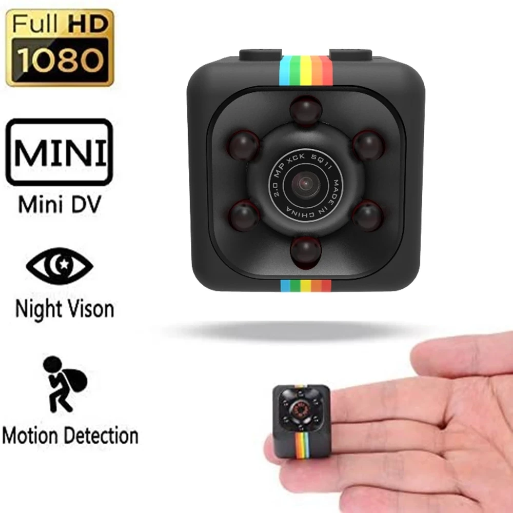 SQ11 мини камера HD 1080P датчик ночного скрытого видения Видеокамера движения DVR