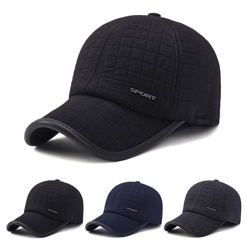 Купить Winter Baseball Cap Adjustable Ear Protection Thicken Letter Solid Color Warm Comfortable Peaked Caps  | Отзывы и видеообзор (1005003560785381)