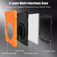 case cover רצועת אבזר Tablet Cover Carry Slim העמיד מגן למניעת נפילות Rugged Case 360 סיבוב Kickstand עבור iPad 7 10.2 201 (5)