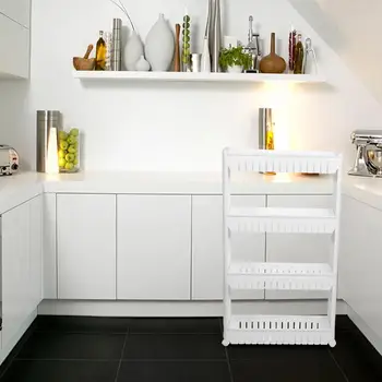

4 layers Multipurpose Kitchen Storage Rack Removable Fridge Side Shelf With Wheel Spice Debris Storage Rack Bathroom Shelf
