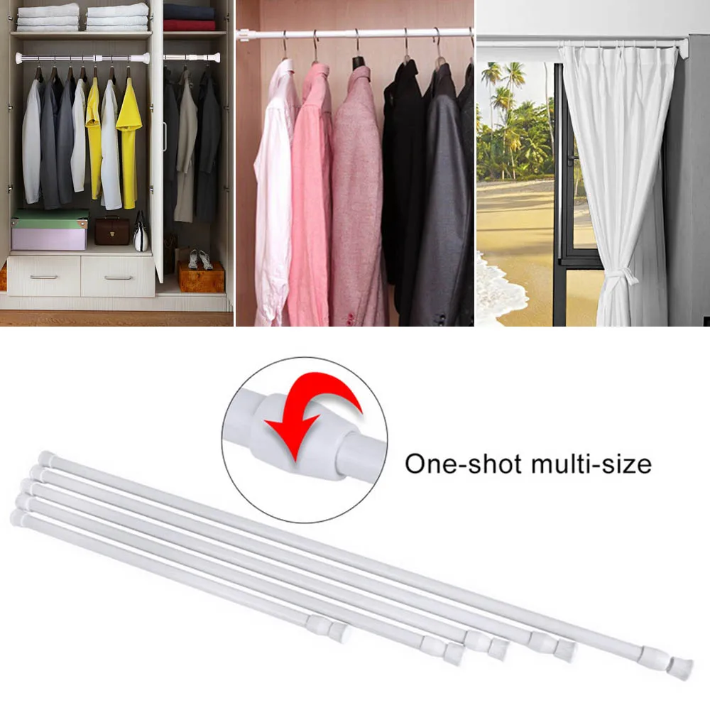 

Telescoping Shower Curtain Rods And Accessories Adjustable Extendable Tension Pole Rod Hanger Spring Loaded Bathroom Product