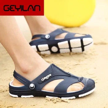 

Coslony 2020 NEW Mens Sandals Summer Hollow Soft Bottom Beach Slippers On-slip Men Shoes Cheap Male Sandals Water Shoes
