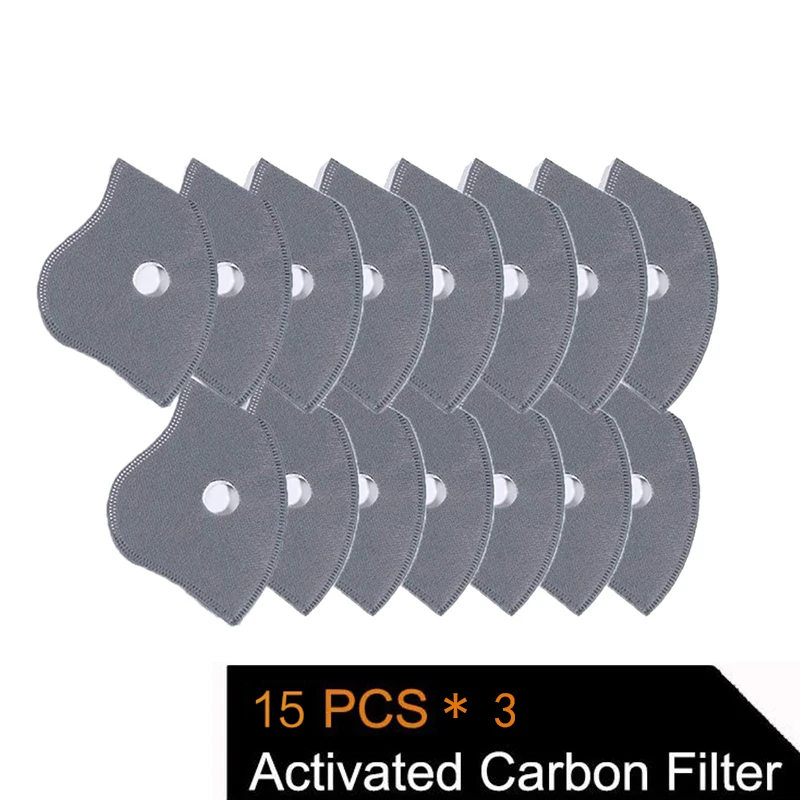 

15/45/75Pcs Activated Carbon N99 PM2.5 Filters 5 Layers Filtration Exhaust Gas Anti Pollen Allergy Dust Mask Replacement Filter