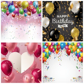 

Laeacco Balloons Baby Birthday Party Celebration Ribbons Polka Dots Poster Photography Backdrops Photo Backgrounds Photo Studio