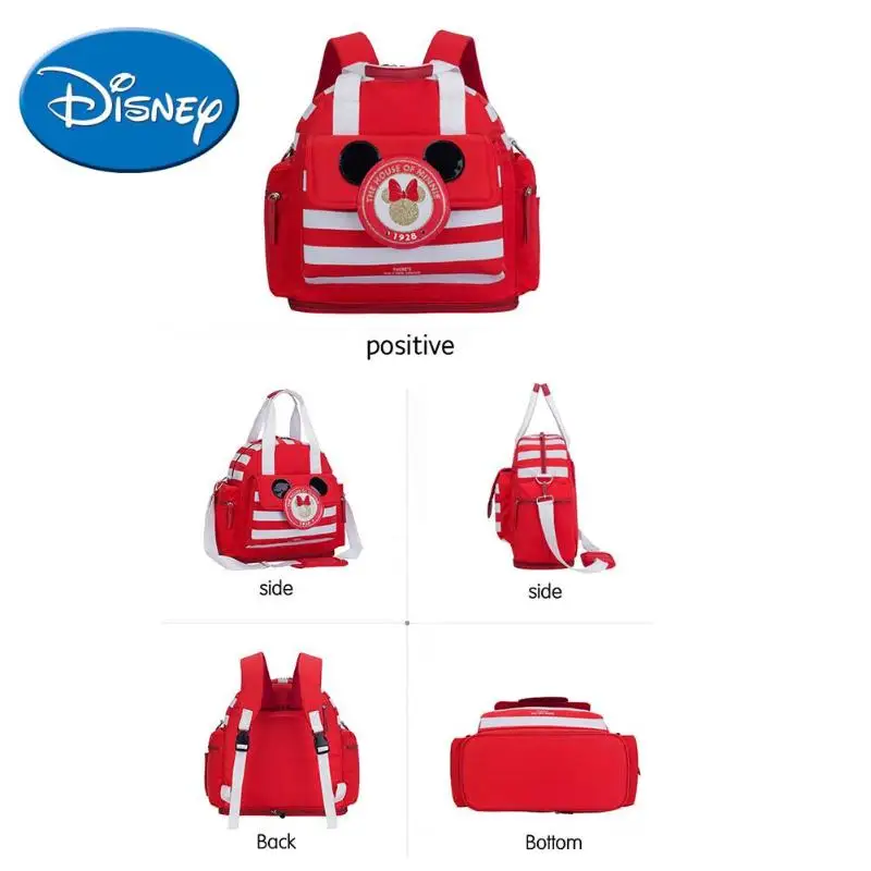 DISNEY модная сумка для подгузников классический мультфильм уход за новорожденным Мумия сумка Оксфорд Ткань подгузник Органайзер сумка на плечо Микки Минье сумка