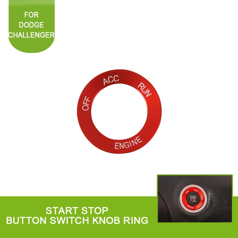 

Start Stop Button Switch Knob Ring For Dodge Challenger 2015+Engine Ignition Decoration Trim Auto Inner Car Interior Accessories