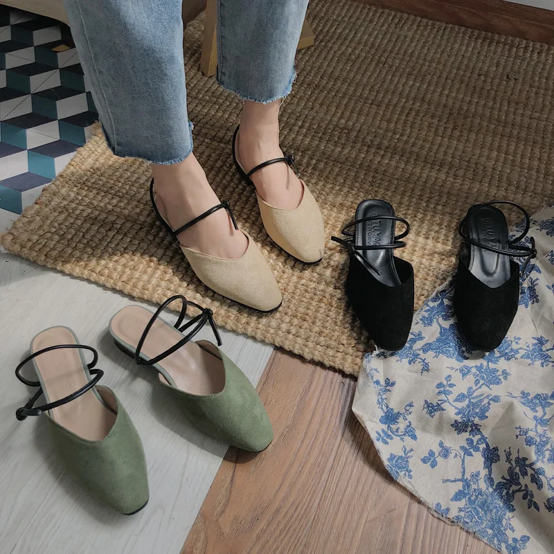 

Shoes Women's Slippers 2019 Luxury Slides Low Flock Square Toe Med Socofy New Designer Block Soft Cover Rome Rubber Basic