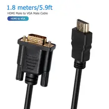 1,8 m 6ft 1080P HDMI штекер к VGA HD15 Мужской видео конвертер Кабель-адаптер