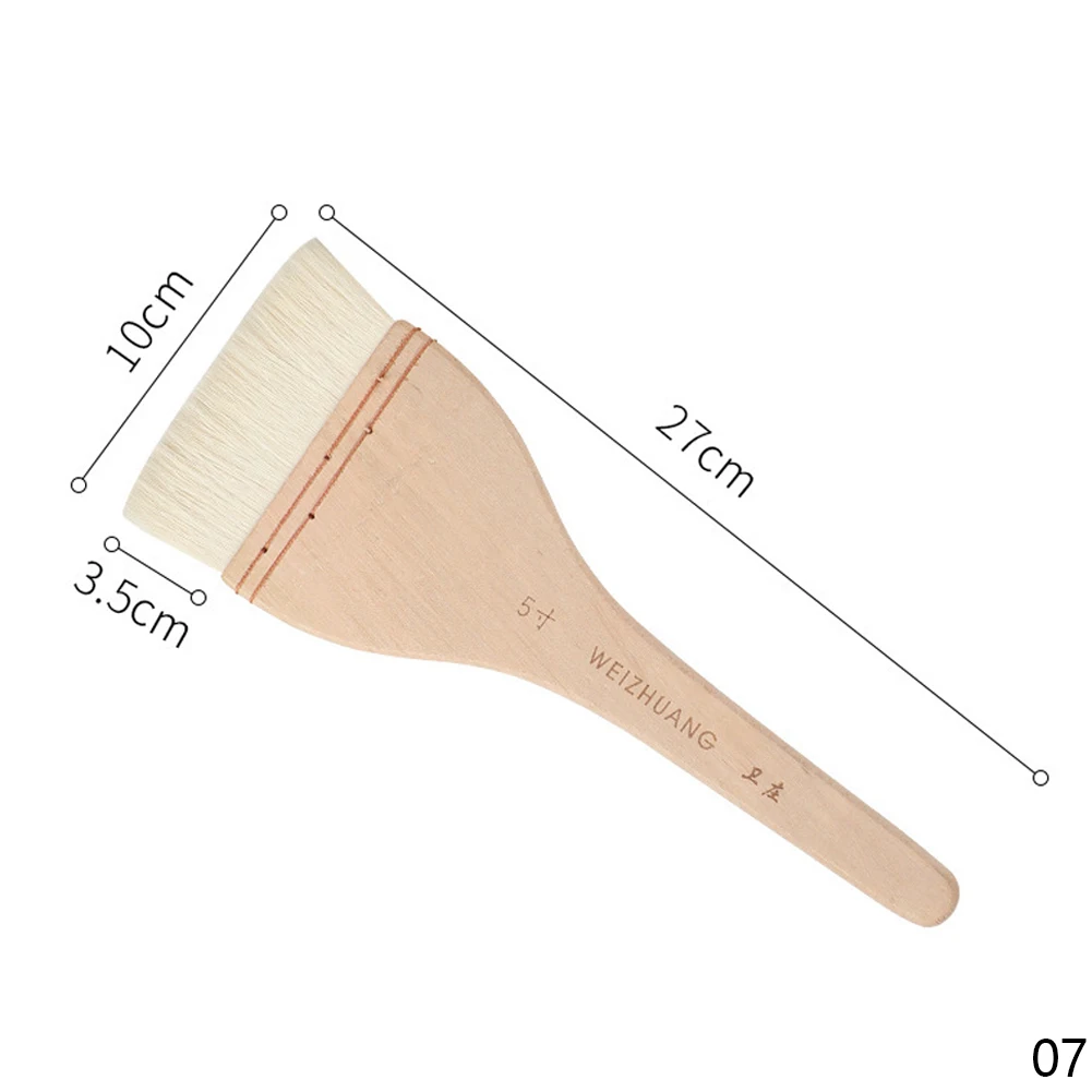 Flat Paddle Paint Brush - Long Handle 1-4 Inch for Oil  Acrylic Painting