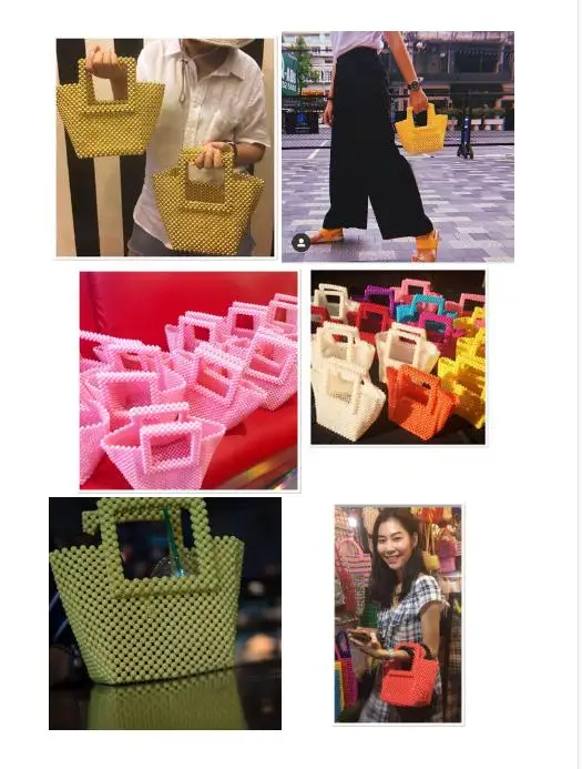 Корейская модная пляжная сумка, розовые сумки-Хобо, женские сумки-клатчи из бисера