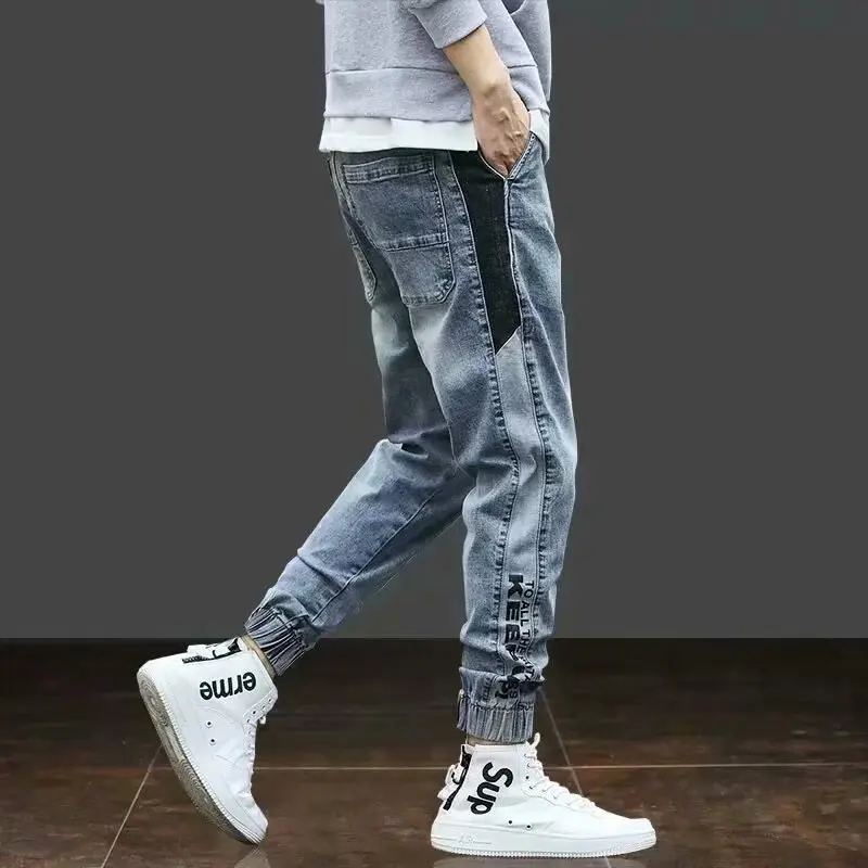 ICCLEK Jeans Men's Loose Casual Pants 2021 Autumn New Harlan Trousers Punk Pants  Men Skinny Jeans  Blue Jeans  Men Jeans Pants