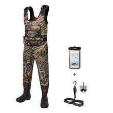 

HISEA Fly Fishing Chest Waders 5mm Waterproof Thermal Neoprene Wader with 1600G Boots for Fishing Hunting for Men and Women