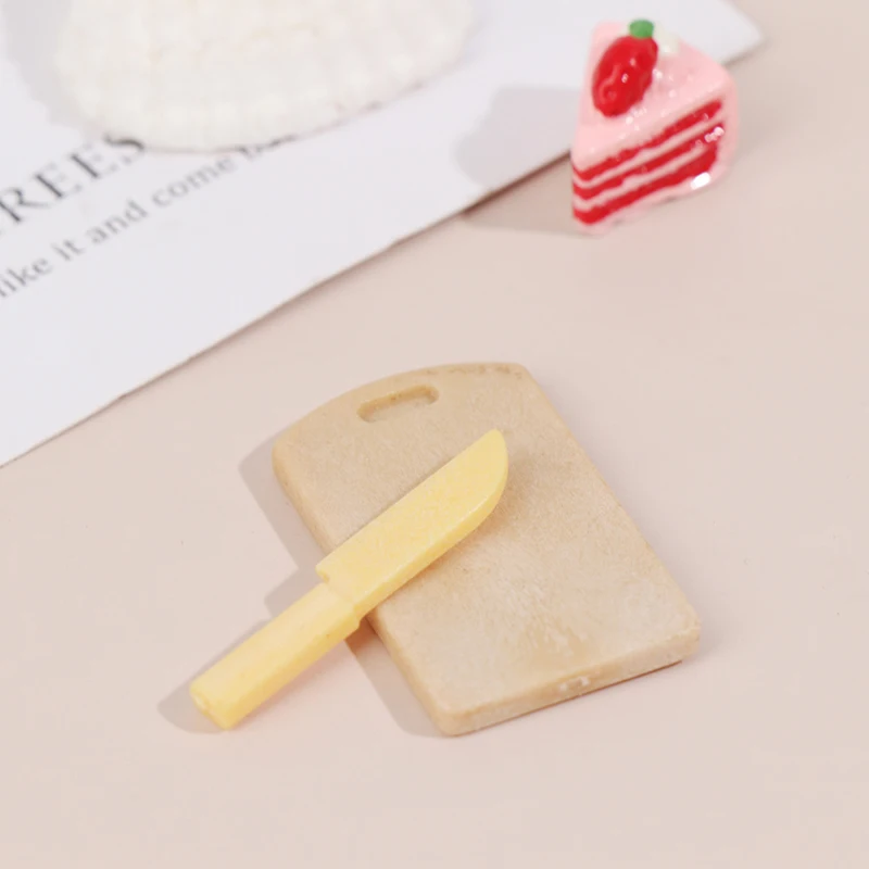 1：12 Dollhouse Miniature Kitchen Food Knife+Chopping Block Doll House AccesNWUS 
