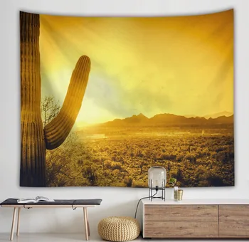 

Yaapeet 1pc Cactus Printed Wall Hanging Polyester Desert Pattern Hanging Tapestry Plant Printed Wall Tapestry for Living Room
