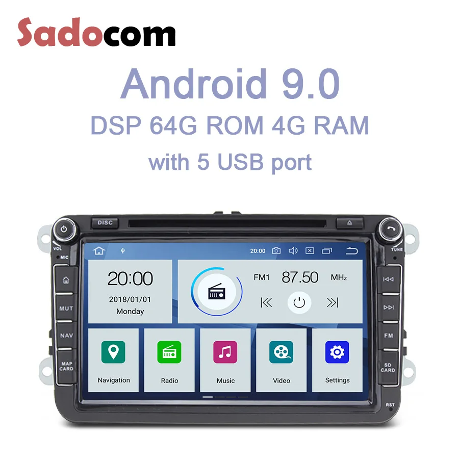 PX6 ips 2 din 8 ''Android 9,0 автомобильный dvd-плеер Core 4 Гб ОЗУ 64 Гб ПЗУ Авторадио wifi для VW POLO GOLF PASSAT B5 B6 Tiguan 2004-2012