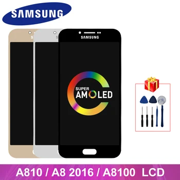 

A810 LCD Super AMOLED For Samsung Galaxy A810 A8 2016 LCD Touch Screen Digitizer Display Replacement Parts A810F A810DS Display