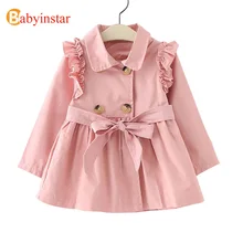 Тренчкот Детский двубортный для девочек, на весну Тренчкот Детский двубортный для девочек, на весну