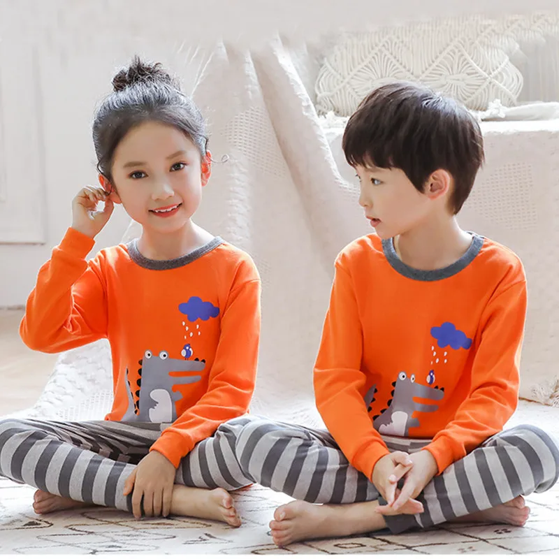 Осенне-зимняя одежда для маленьких девочек; пижамные комплекты пижамы для мальчиков; детская одежда для дома; хлопковая одежда для сна; Детская домашняя одежда Пижамный костюм - Цвет: XB-5