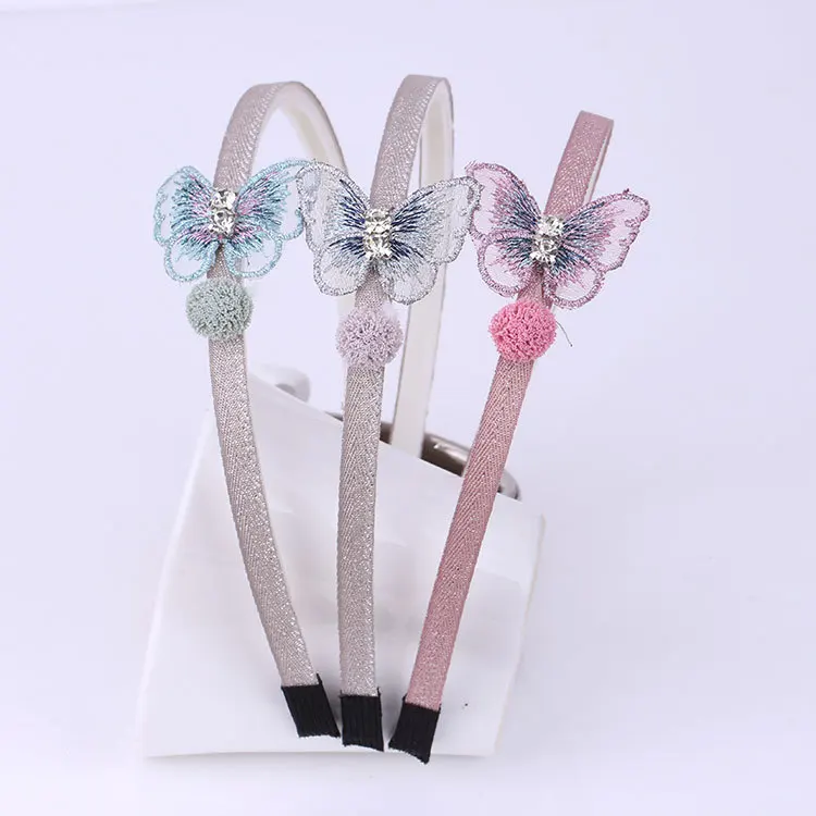 Аксессуары для волос красочные ручной работы Фея Принцесса HairbandsCute девушки волосы группы детей бабочка головная повязка девушки мультяшная повязка на голову