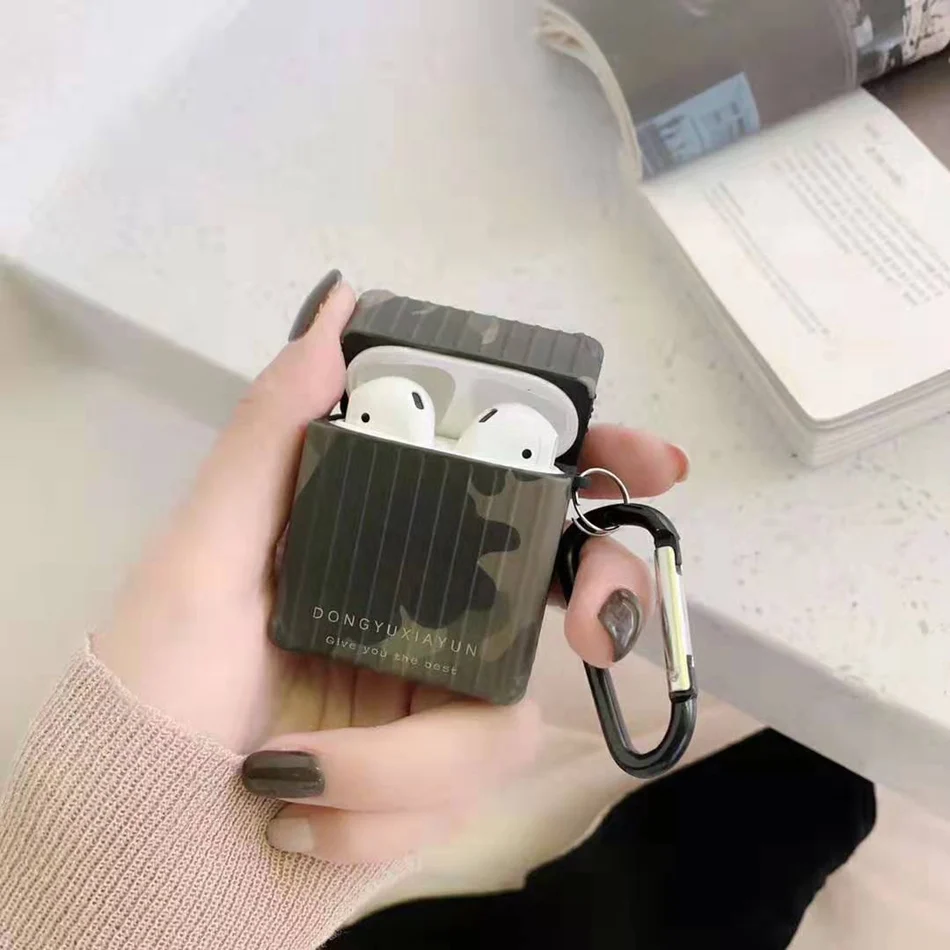 Для AirPods чехол 3D личность пара изогнутый костюм чехол Чехол для Airpods 2/i10/i11 TWS Защитная крышка с крючок карабина - Цвет: A8