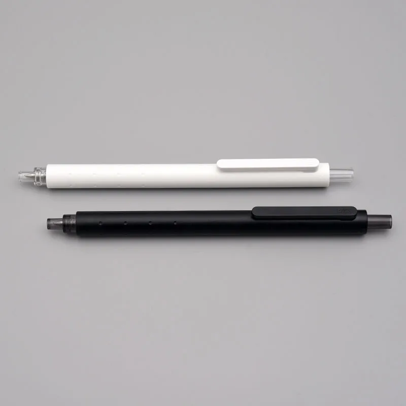 KACO GREEN ROCKET Simple White Black Pen Body Gel Pens 0.5mm Clip Fast Dry Sign Pen Gel-ink Stationery Black Ink pen 1PCS