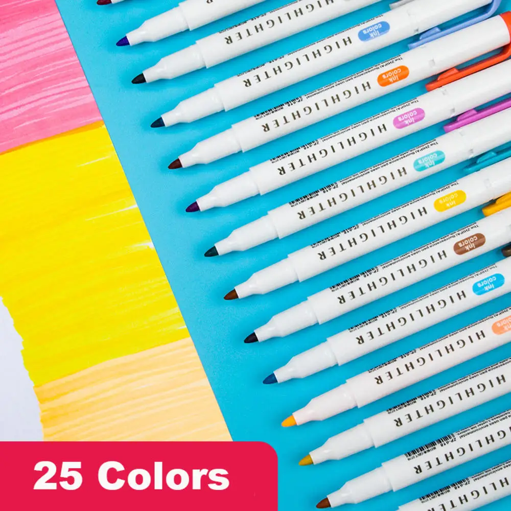 Wholesale New Highlighter Pen Fluorescent Markers Double Headed Highlighters Art Marker Art