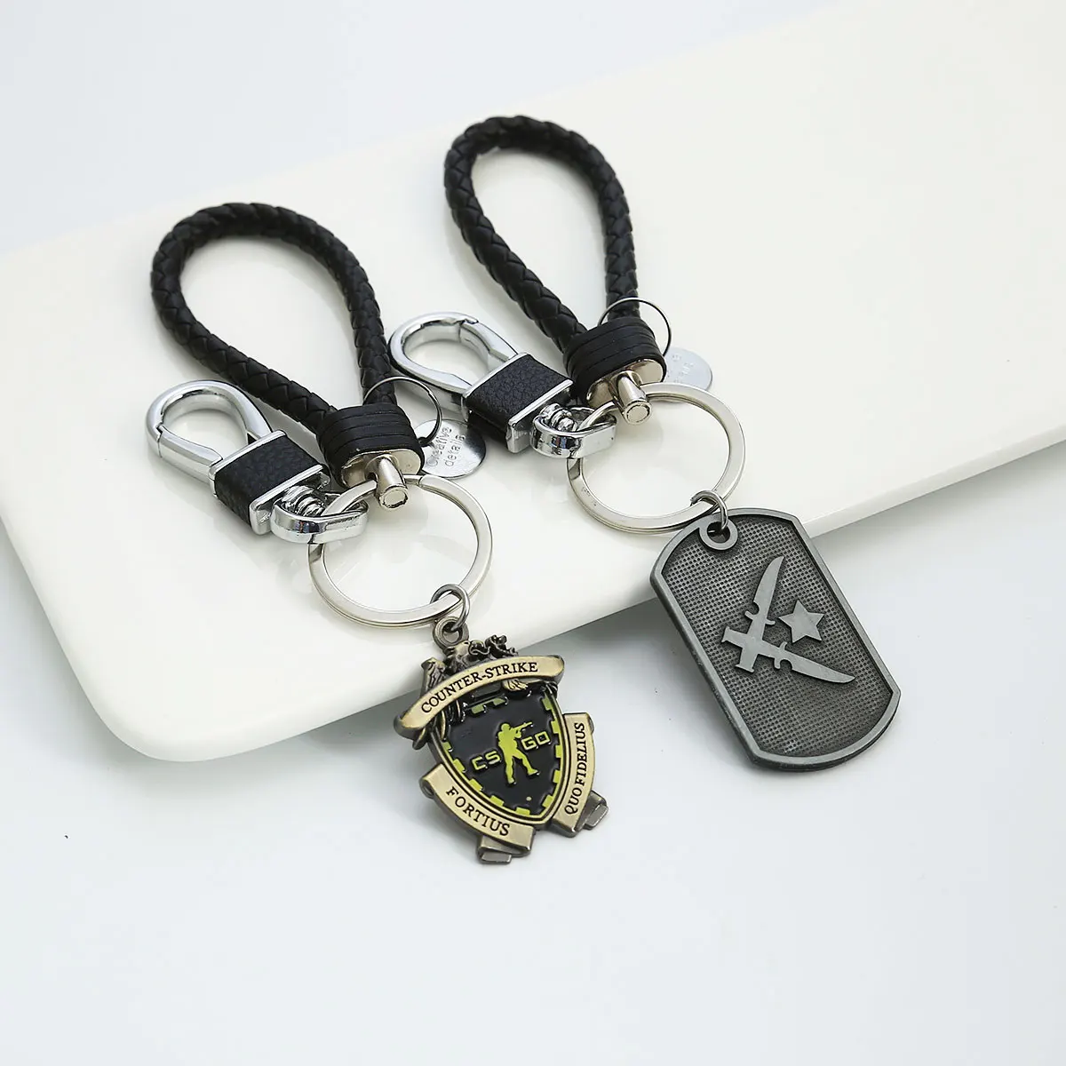 Game CS GO Medal Keychain Men Metal Counter Strike Dog Tag Pendant