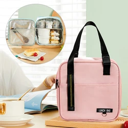 Thermal Lunch Box Bag Large Capacity Picnic Basket Zipper Tote Food Bento Storage Bags Container for Women Cooler Handbags