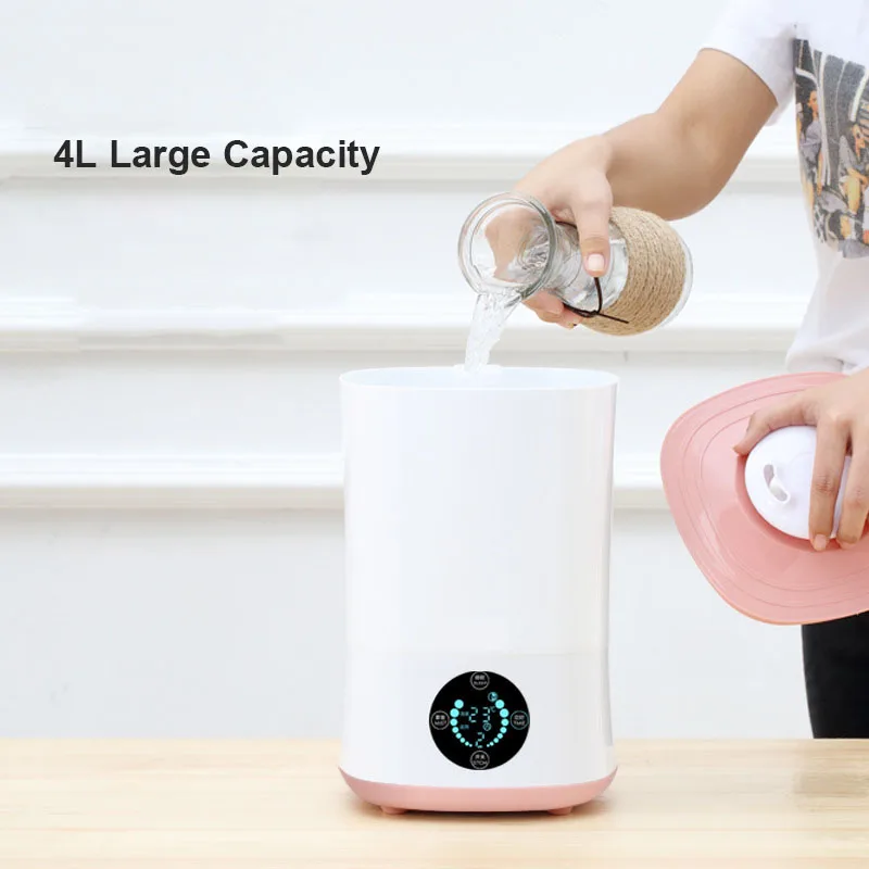 4L Ultrasonic Air Humidifier Timing Air Purifier Household Office Desktop Diffuser Remote Control Version With Humidity Display