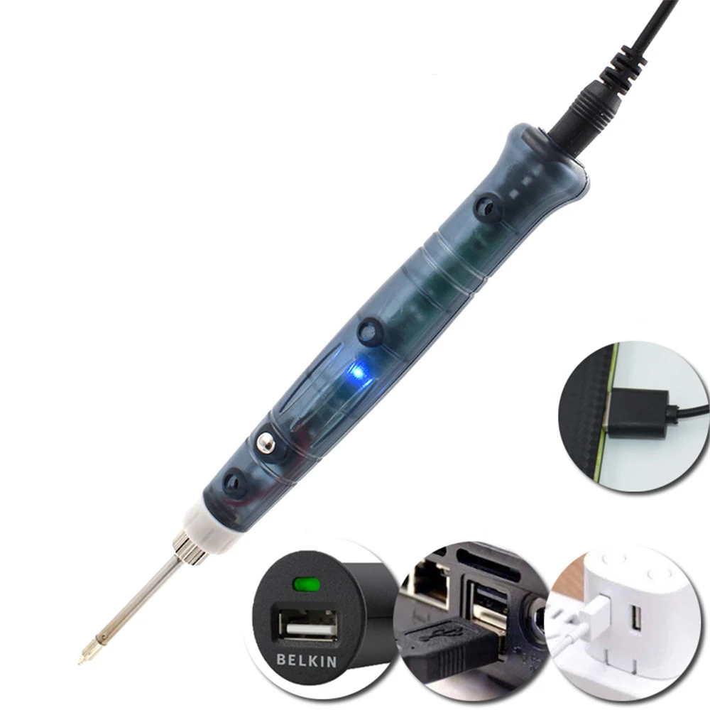 hot air rework station Portable USB Soldering Iron Electric Heating Tools Rework With Indicator Light Handle Welding Gun BGA Repair Tool portable arc welder