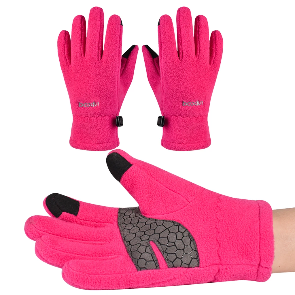 Kids Cycling Gloves Winter Warm Bike Full Finger Gloves Riding Winter Touch Screen Snow Windstopper Gloves