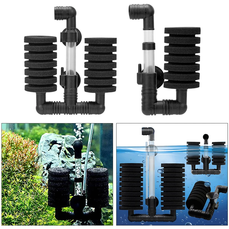 New Hot Fashion Plastic Fish Tank Ultra Quiet Small Pneumatic Filter Accessories Aquarium Biochemical Sponge Angle Filter