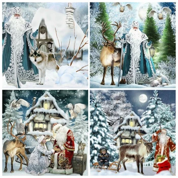

EverShine Diamond Painting Christmas Cross Stitch Bead Embroidery DIY Diamond Mosaic Santa Claus Handicraft Cartoon Wall Art