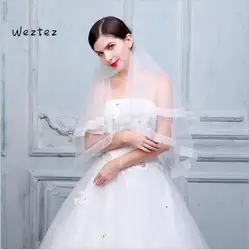 Ручная работа женская свадебная вуаль белая свадебная длинная вуаль с аппликацией аксессуары TS291