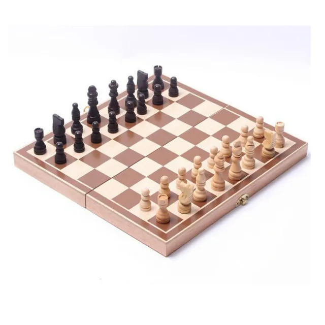 US $10.03 New 30*30CM Funny Folding Folable Wooden International Chess Set Board Game Funny Game Sports Enter