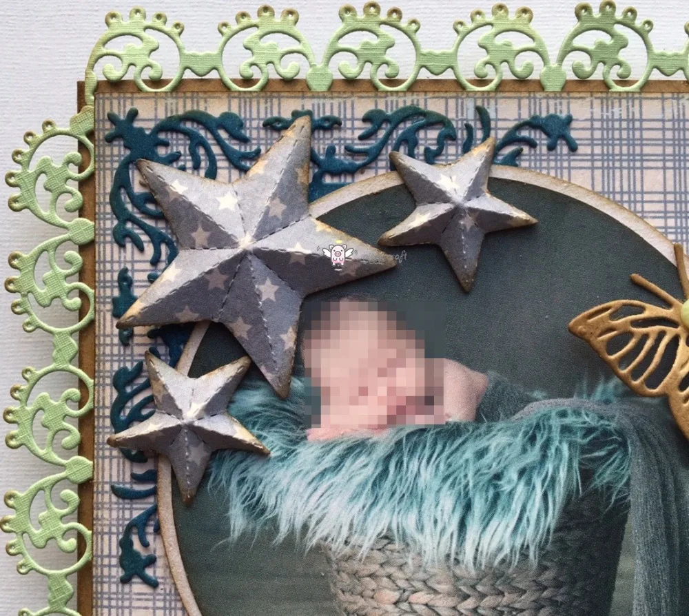 Mmao Crafts Metall-Stahl-Stanzformen, neue 3D-Faltsterne, Schablone für DIY Scrapbooking, Papier/Fotokarten, Prägestempel – Detail 13