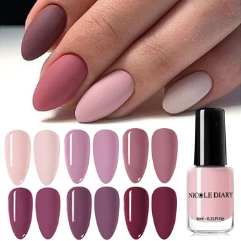 

NICOLE DIARY Matte Effect Nail Polish Nail Color Pink Nail Art Oily Polish Varnish Nail Art Varnish