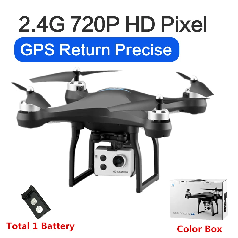 Радиоуправляемый Дрон S2 gps Дроны с 5G WiFi 1080P HD широкоугольная электронная камера gps Intellgent следующий Квадрокоптер Fly 18 mins игрушка - Цвет: 720P-Color Box-B1