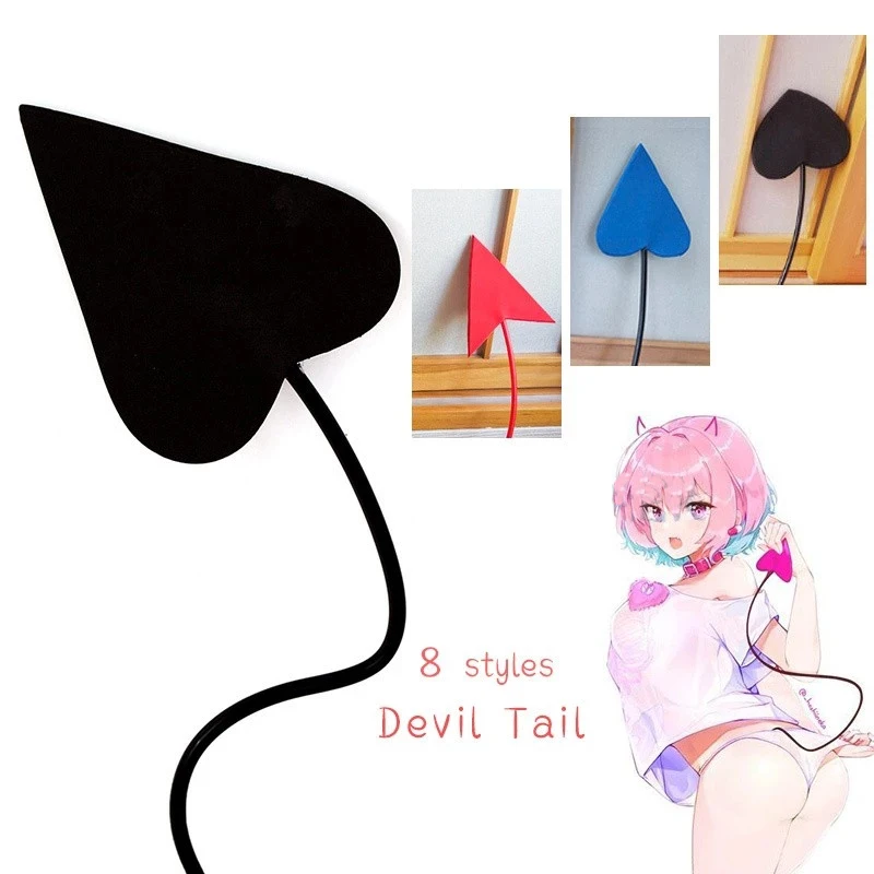 

Anime Devil Tail Cosplay Tail Evil Blue Red Black Heart Ao no Blue Exorcist Okumura Rin Cosplay Prop 8 styles For Halloween