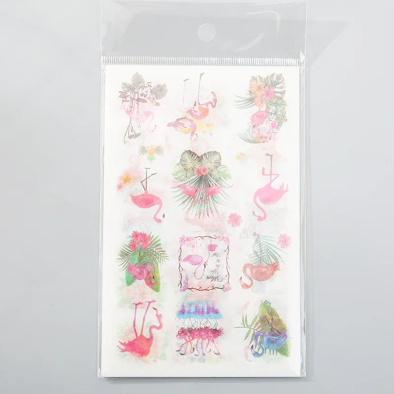 6 листов Kawaii Канцелярские милые наклейки с Фламинго наклейка s кошка наклейка для детей DIY Скрапбукинг дневник принадлежности для альбома