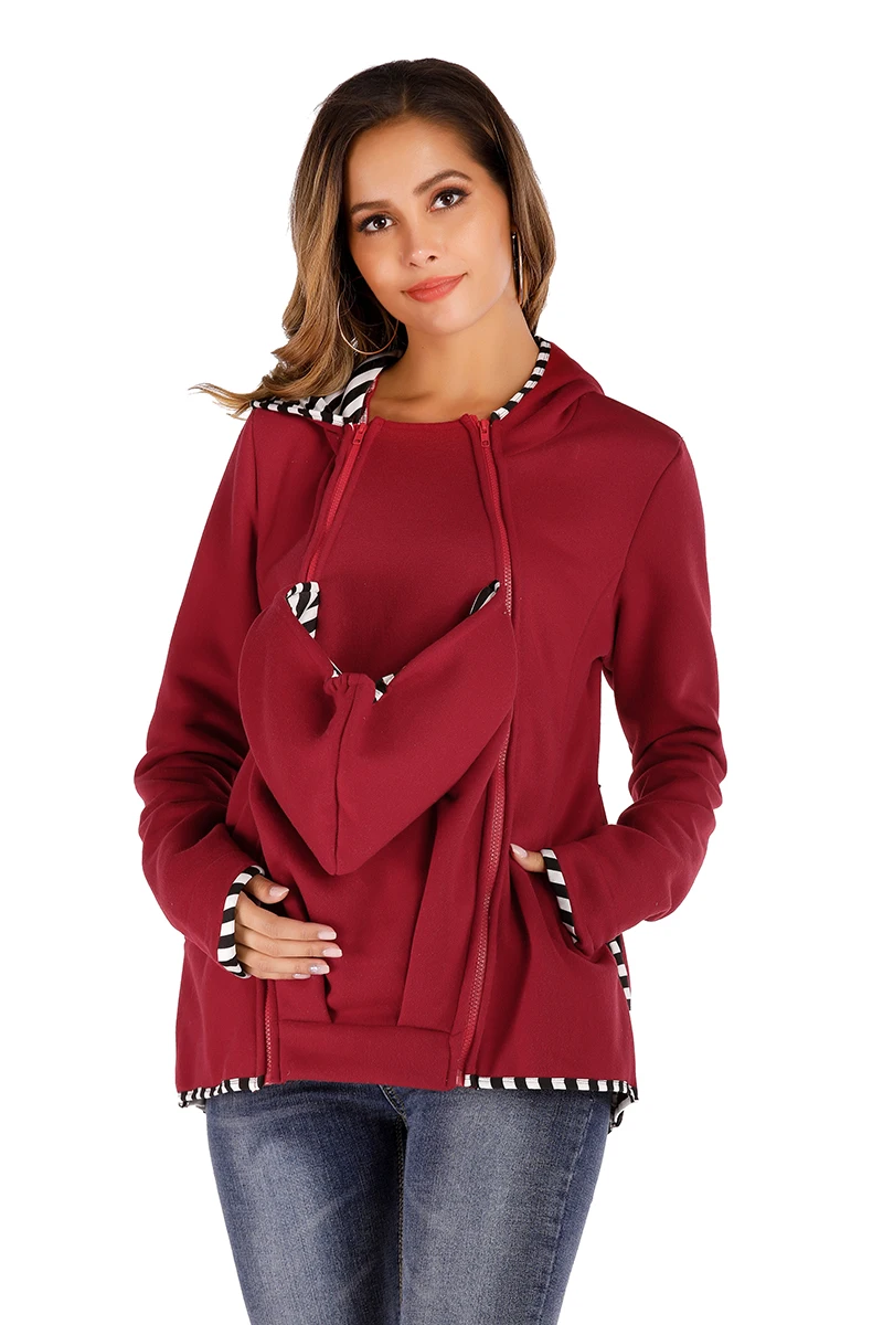 

Maternity+Baby+Hoodies Babywearing Jacket Parenting Sweatshirts Women Coat Multifunctional Mother Kangaroo Hooded Warm Clothes