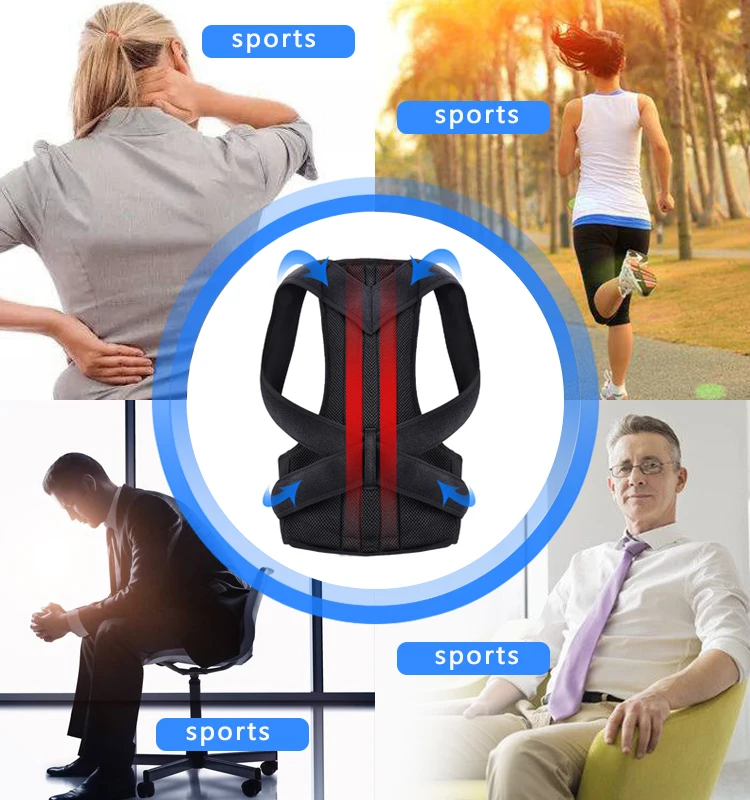 Adjustable Back Posture Corrector Clavicle Spine Back Shoulder Lumbar Brace Support Belt Posture Correction