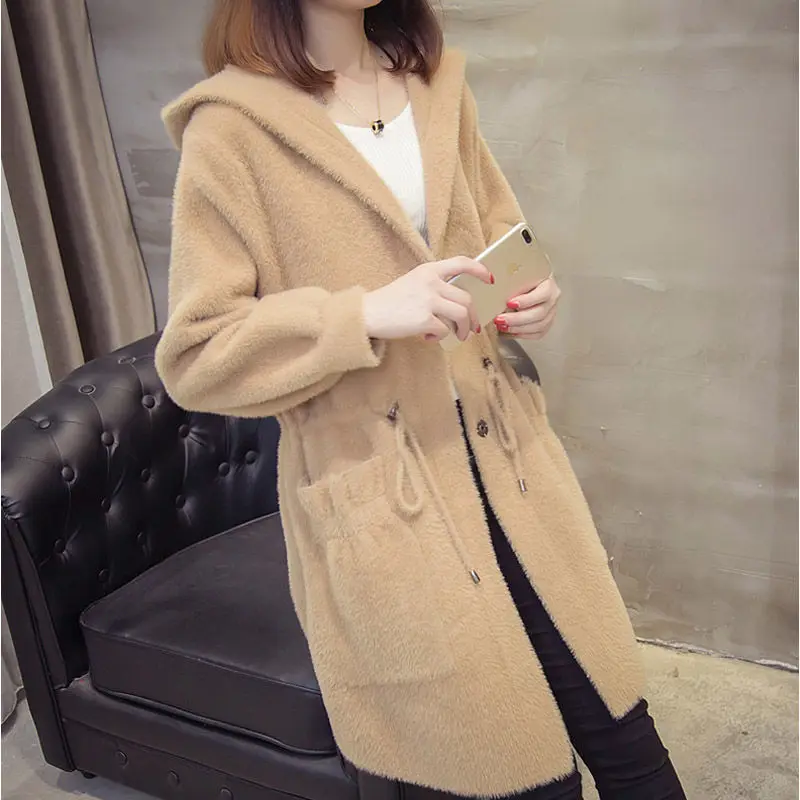 Новинка 2020 осенне-зимнее пальто из искусственного меха норки женское корейское