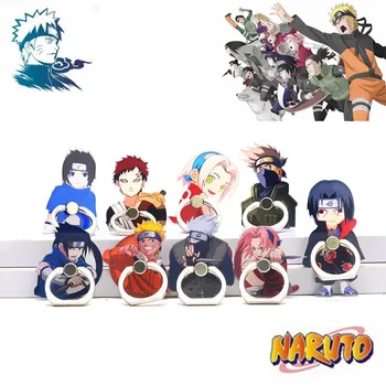 

Anime Naruto Akatsuki Uchiha Itachi Cosplay Props Kakashi Mobile Phone Stand Holder Metal+Acrylic Ring Adjustable Frame Foothold