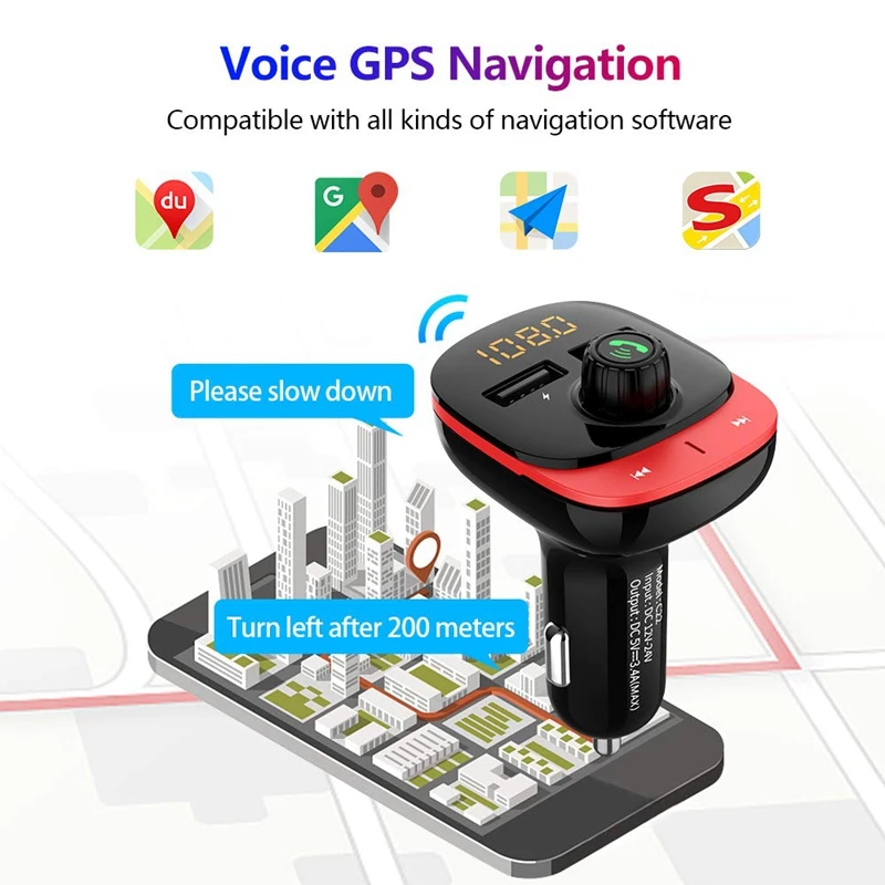 Bluetooth fm-передатчик для автомобиля, автомобильное зарядное устройство, автомобильные комплекты для звонков без рук, u-диск, tf-карта, Bluetooth музыкальный плеер