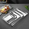 Rectangle Thicken Stainless Steel Food Storage Tray Steamed Sausage  Plates Fruit Baking Pastry Pans Kitchen Bread Loaf Dishes 2