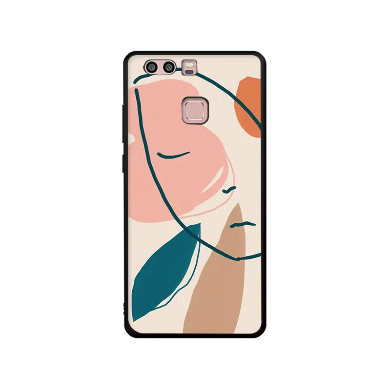 Poster Minimalist Face artwork sketch Soft Phone Cover Case for Huawei P8 9 10 20 30 Lite Pro P Smart Z - Цвет: B4