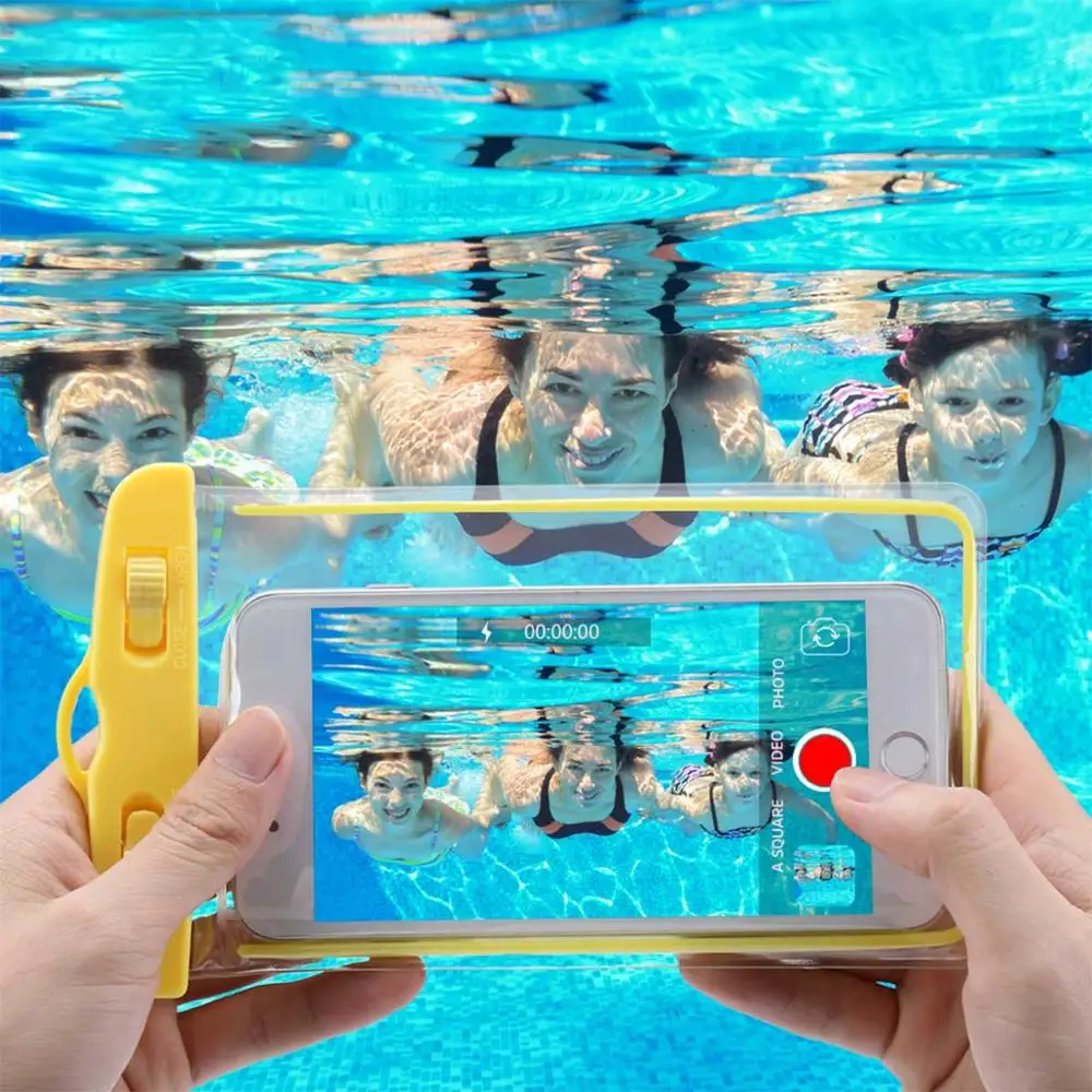 

Waterproof Mobile Phone Case For Iphone X/XR/XS/7/8 PVC Transparent Luminous Case Underwater Swimming Dry Bags Pouch Coque